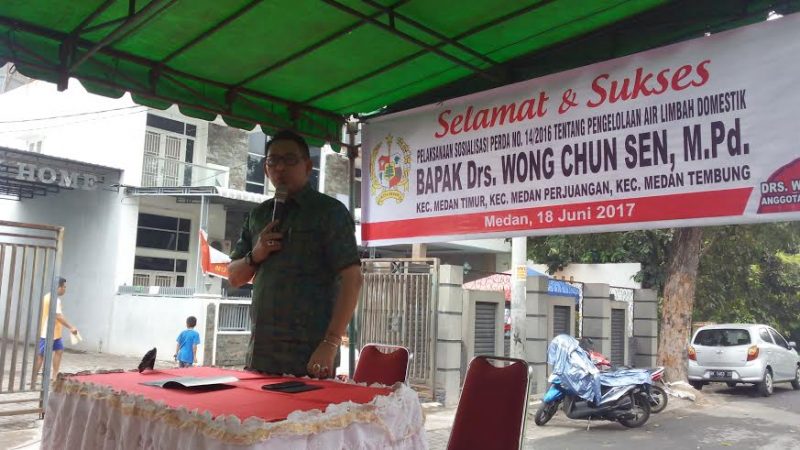 Wong Chun Sen Tarigan Sosialisasikan Perda No.14 Tahun 2016 Tentang Pengelolaan Limbah Domestik
