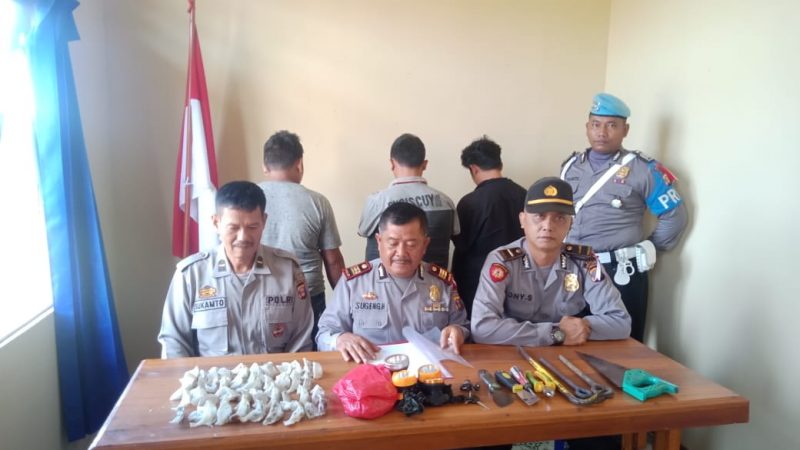 Unit Reskrim Polsek Muara Wis Tangkap Tiga Pelaku Spesialis Pencuri Sarang Burung Walet