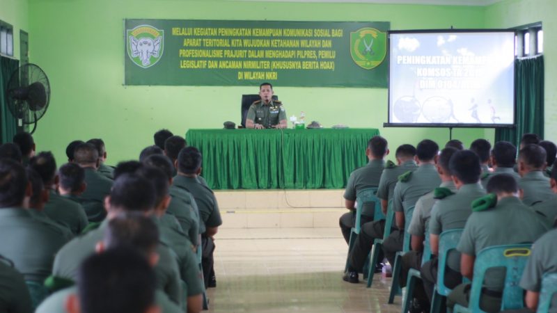 Dandim: Pentingnya Komunikasi Sosial Bagi Setiap Prajurit Dalam Bertugas Menjaga Kedaulatan Negara