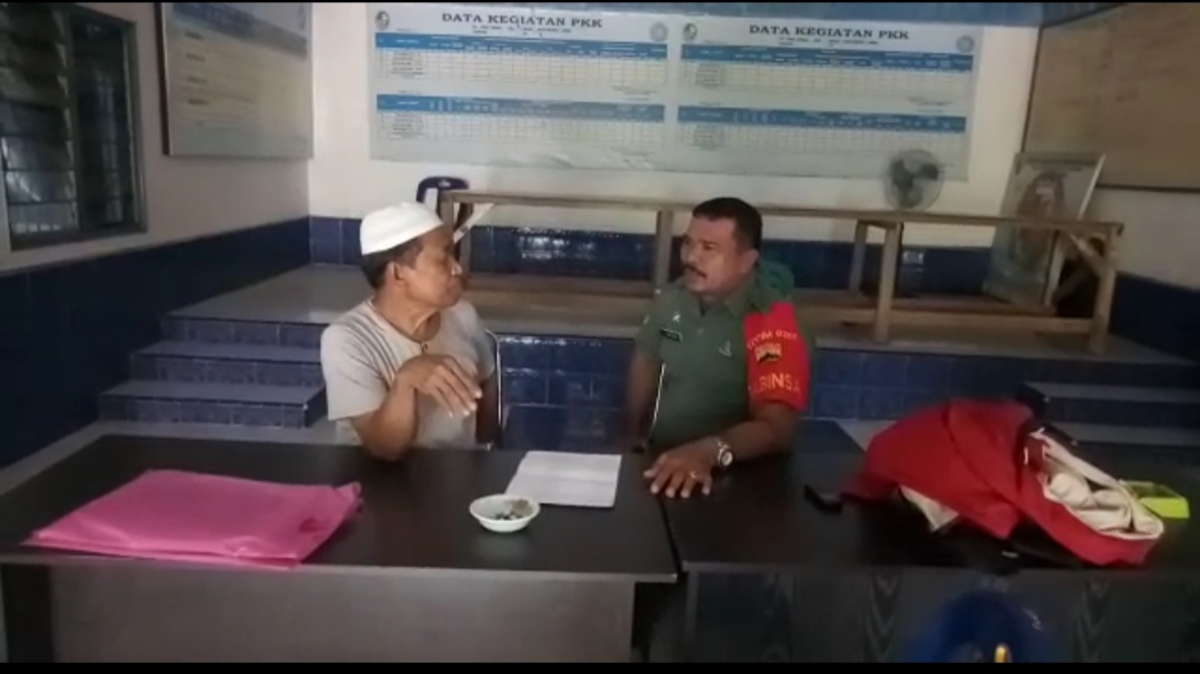 Koramil 15/DT Komsos Dengan Kepala Desa Lantasan Lama