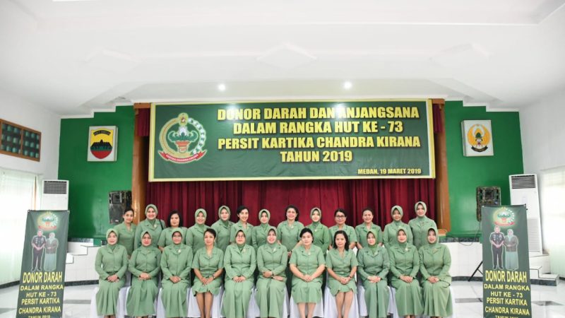 HUT Persit yg Ke-73,Ketua Persit Kartika Chandra Kirana PD I/BB Gelar Bakti Sosial Donor Darah & Anjangsana