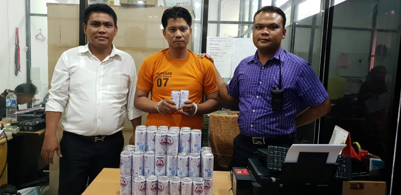 Ketagihan Nyuri Minuman di Amankan Polsek Sunggal