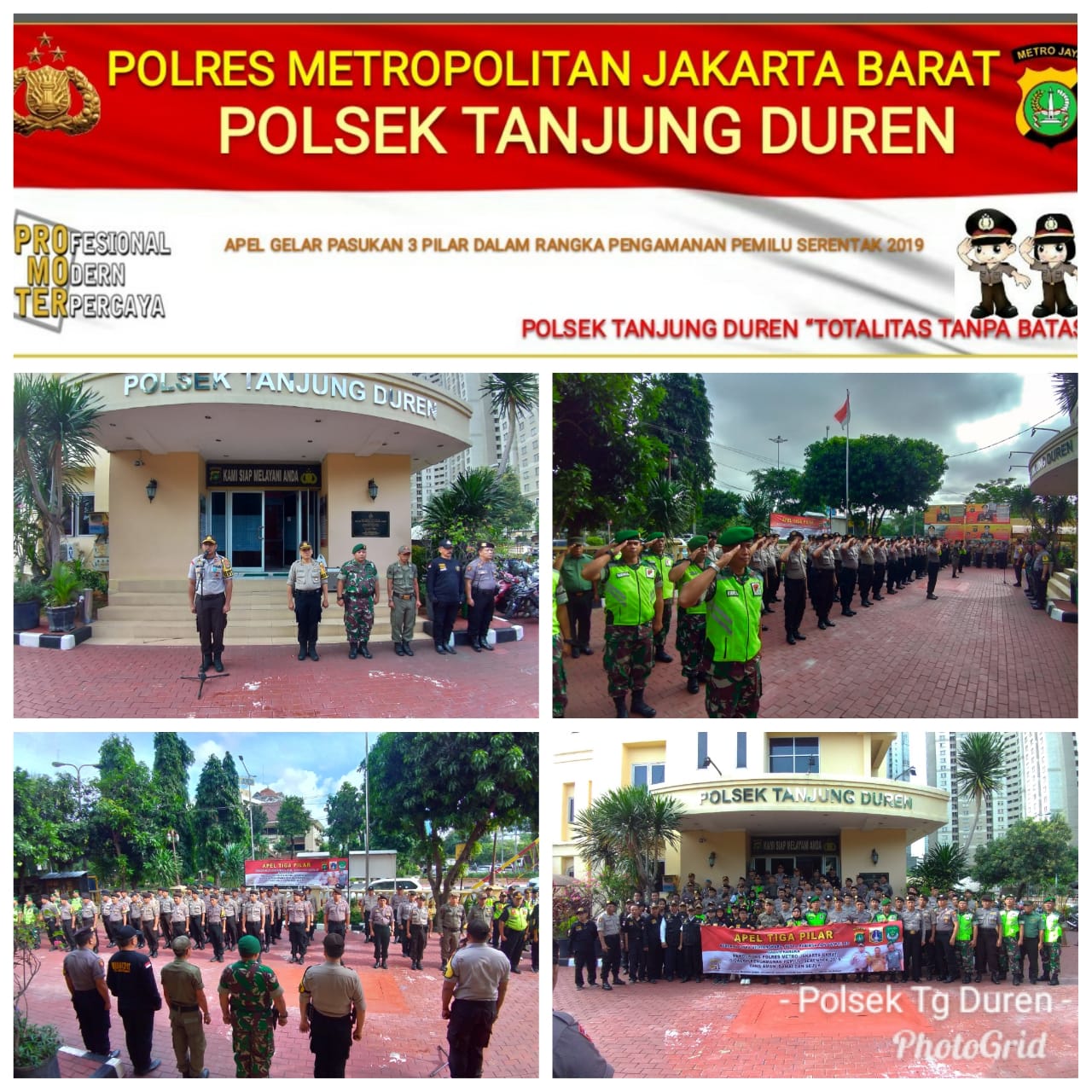 Polsek Tanjung Duren dan Tiga Pilar Laksanakan Apel Gelar Pasukan Bersama