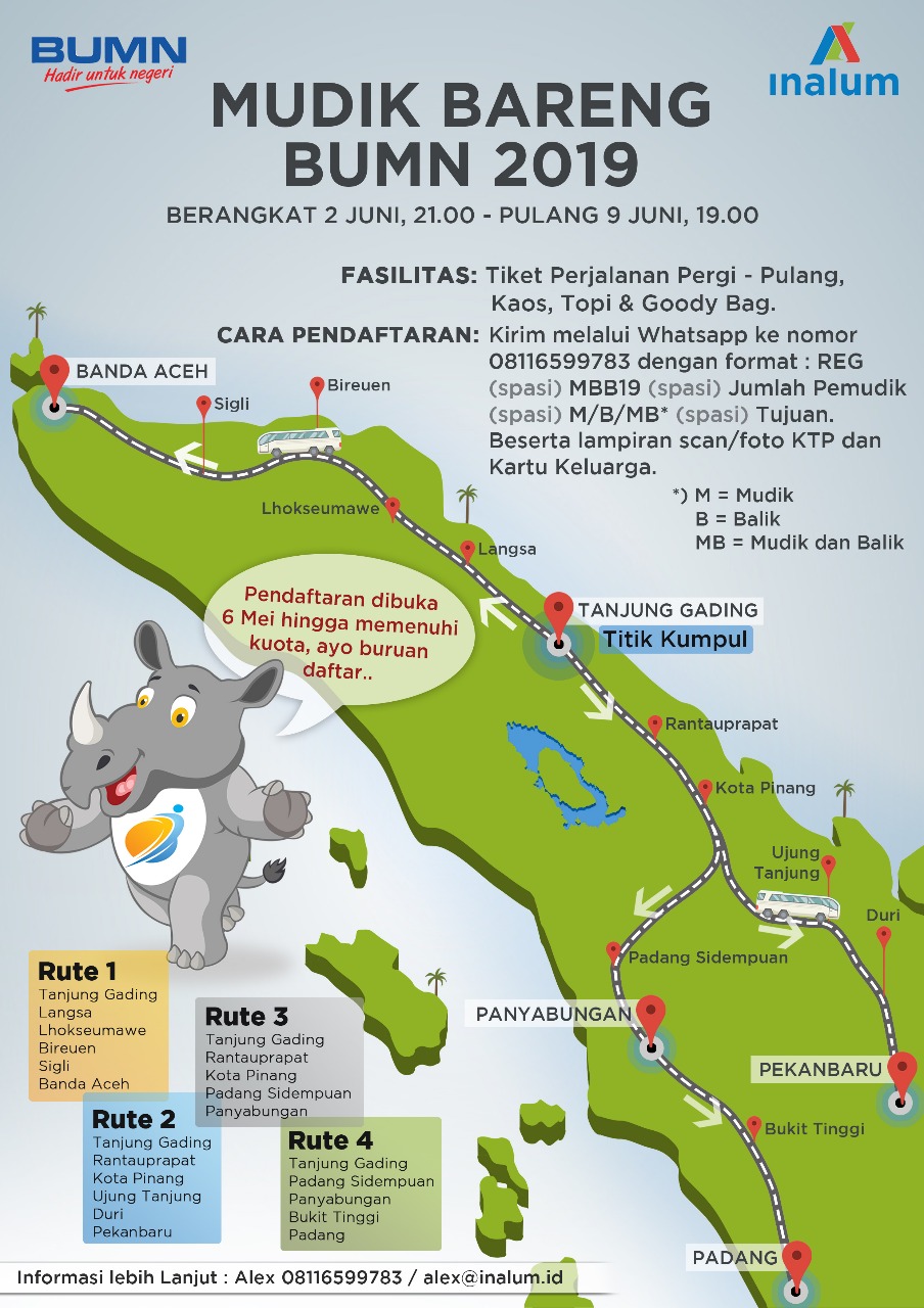 Mudik Bareng INALUM: Mudik Nyaman dan Aman dengan Banyak Rute Pilihan
