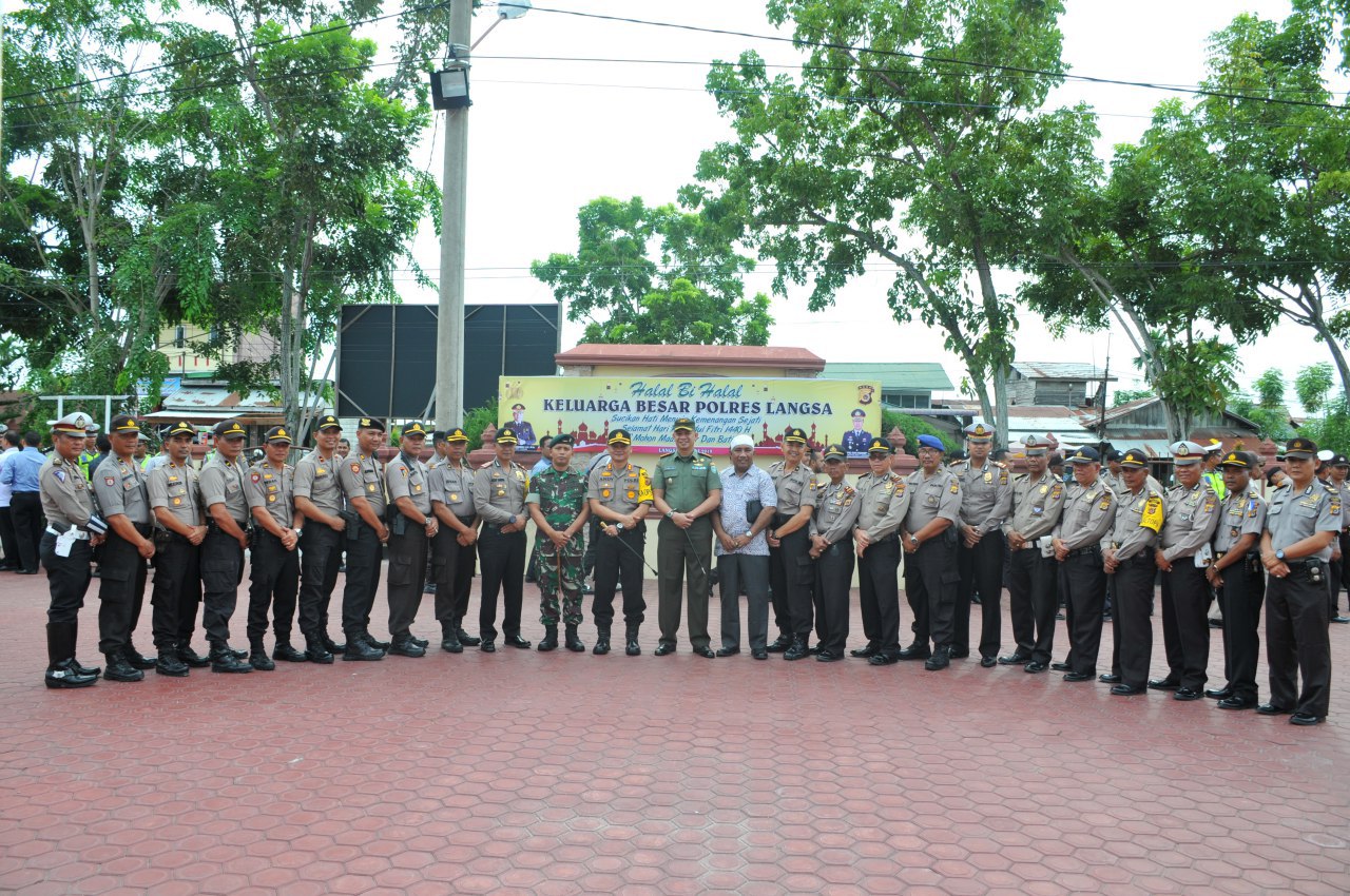 Polres Langsa Gelar Halal Bi Halal di Hari Raya Idul Fitri 1440 H