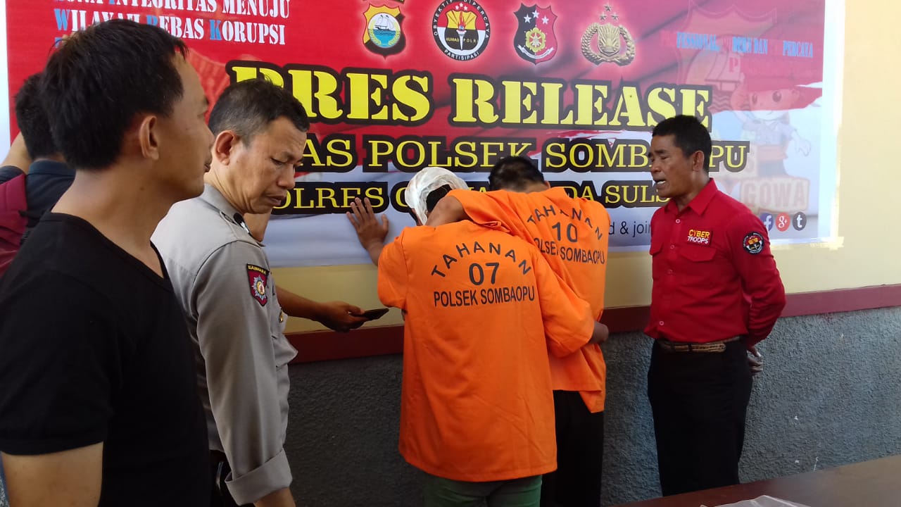 POLRES GOWA RINGKUS DUA PELAKU JAMBRET, SATU DIANTARANYA KELOMPOK BEGAL “B13”