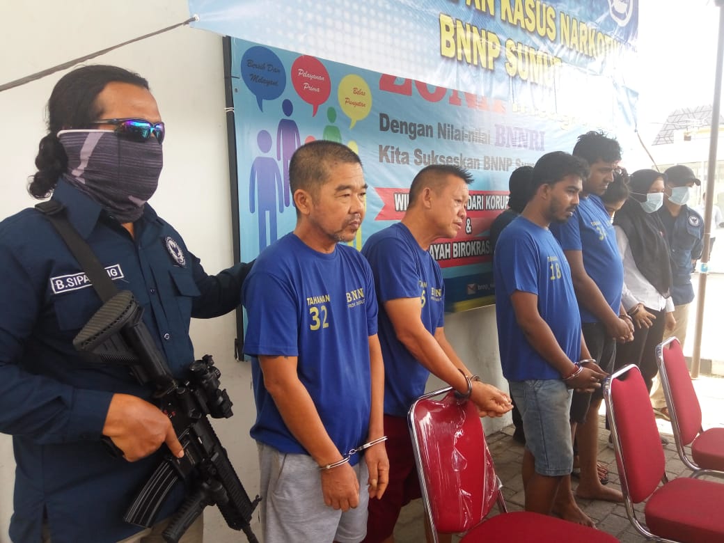 BNNP Ringkus 2 Warga Negara Malaysia dan 3 Orang Kurir narkoba