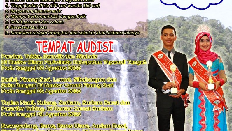 Dinas Pariwisata Tapteng Buka Audisi Pemilihan Duta Wisata Tahun 2019