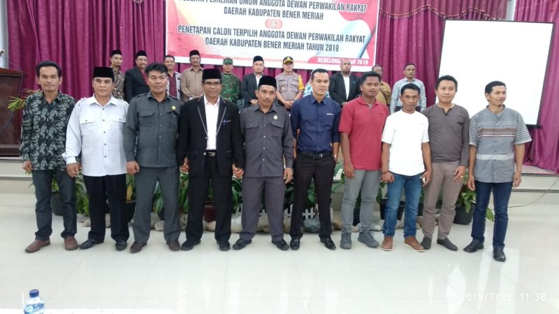 KIP Bener Meriah Tetapkan 25 Caleg Terpilih 2019 – 2024