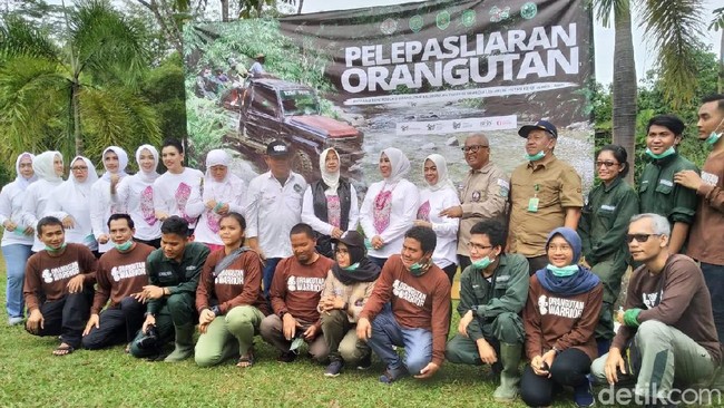 Ketum Bhayangkari Tri Suswati Kunjungi Hutan Konservasi Orang Utan Milik BOS di Kukar