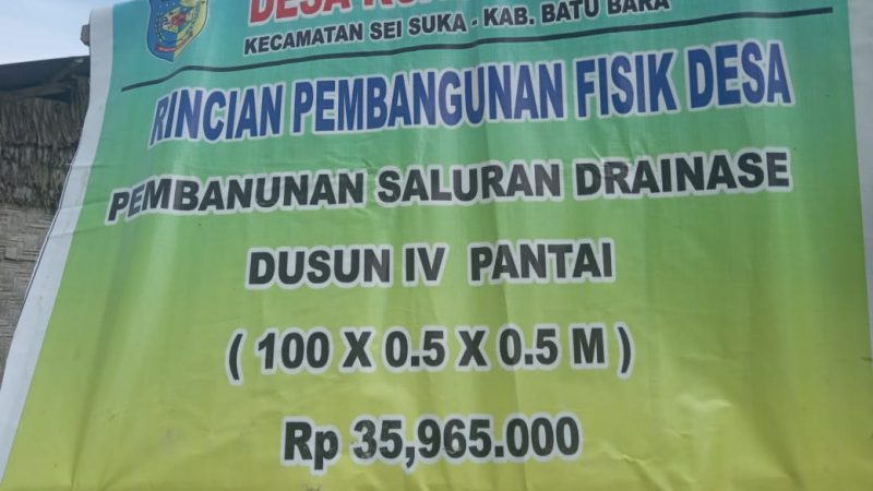 Drainase Kuala Indah Bagai Ular Kenak Libas,  Ulah Pj Kades Tak Libatkan Tokoh