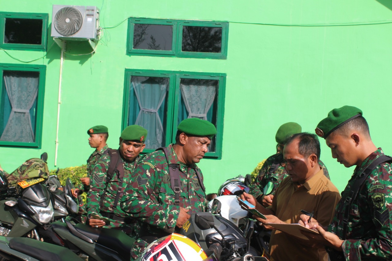 Cegah Pelanggaran, Kodim 0116/Nagan Raya Cek Kendaraan Anggota