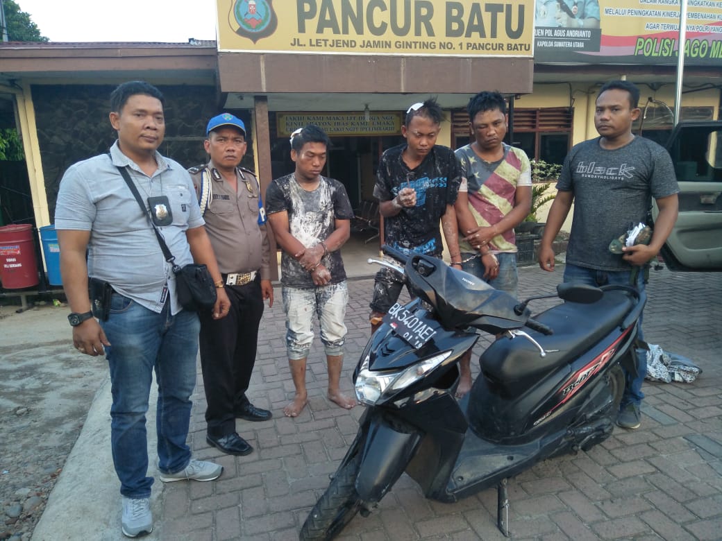 Curi Sepeda Motor di Sibolangit, 3 Maling Diringkus Pegasus Polsek Pancur Batu