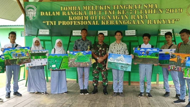 Menyambut HUT TNI ke-74, Kodim Nagan Raya Gelar Lomba Lukis Tingkat Pelajar