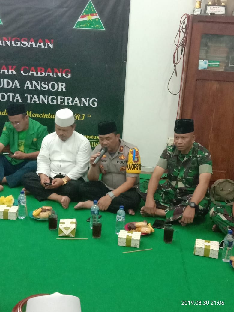 Kapolsek Ciledug Bersama 3 Pilar Menghadiri Konfrensi Anak Cabang Gerakan Pemuda Ansor Karang Tengah dan Dialog Kebangsaan