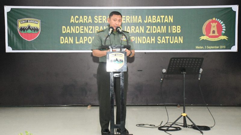 Kepala Zeni Kodam I/BB Pimpin Serah Terima 3 Pejabat Dandenzibang Zidam I/BB