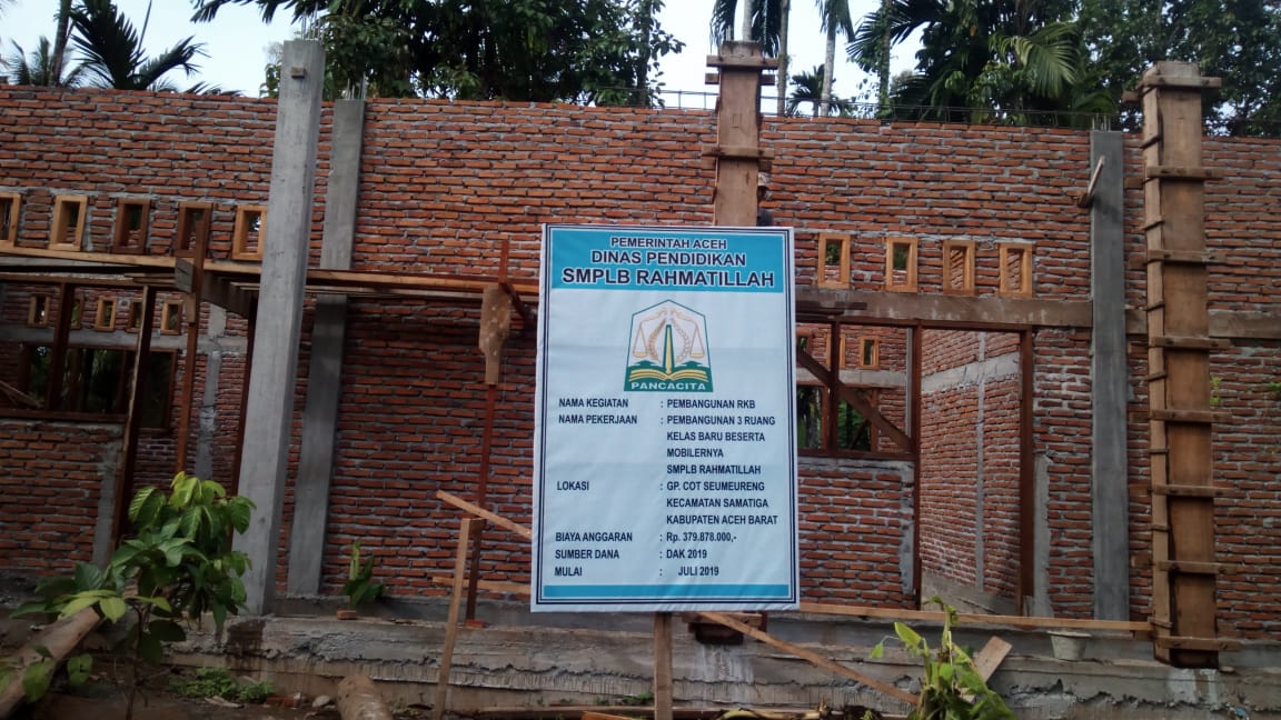 Pembangunan SMP LB di Cot Seumereng Sedang Dikerjakan