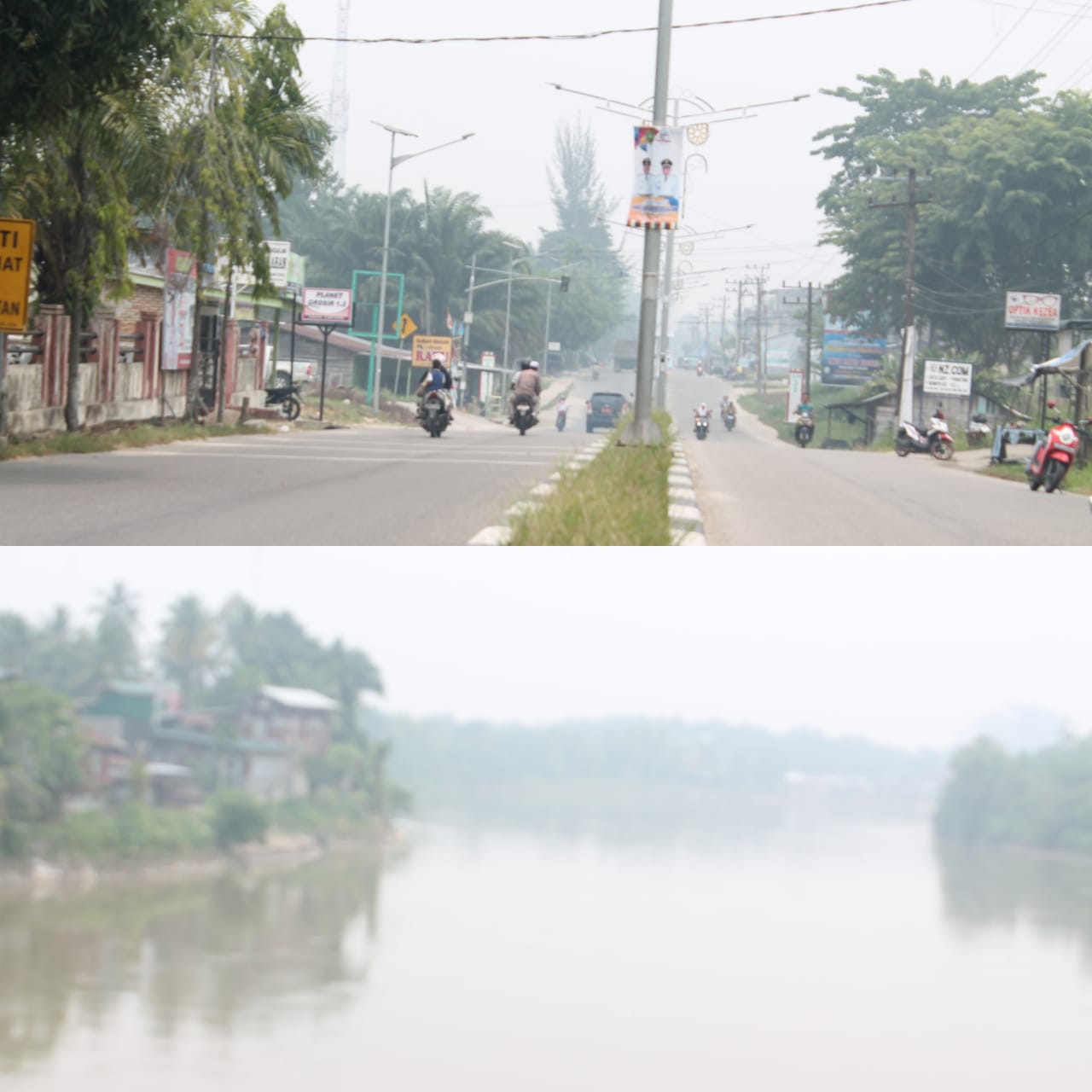 Kota Subulussalam Di Selimuti Kabut Asap, Dinas Kesehatan Bagi Bagi Masker