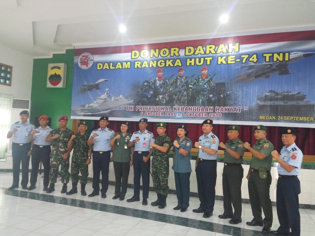 Donor Darah, Awali Acara Bakti Sosial  Sambut HUT TNI ke 74