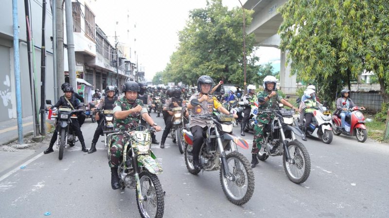 Jaga Kondusifitas Kota Medan, Danlanud Soewondo Ikuti Patroli Gabungan TNI-POLRI