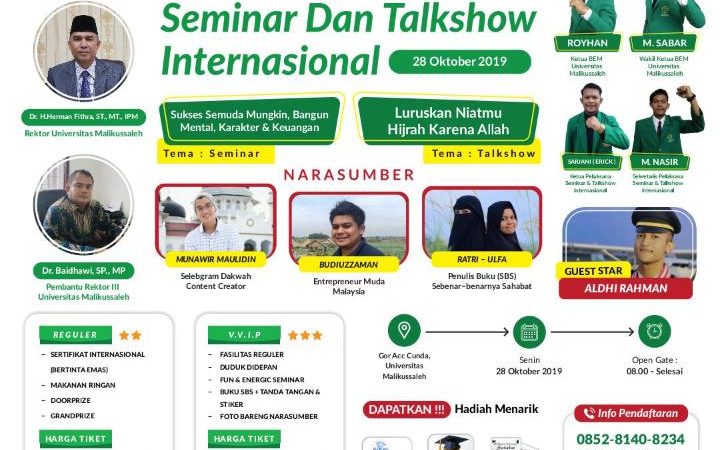 Seminar Internasional, BEM Unimal Akan Hadirkan Mahasiswa Dan Pelajar Lintas Negara
