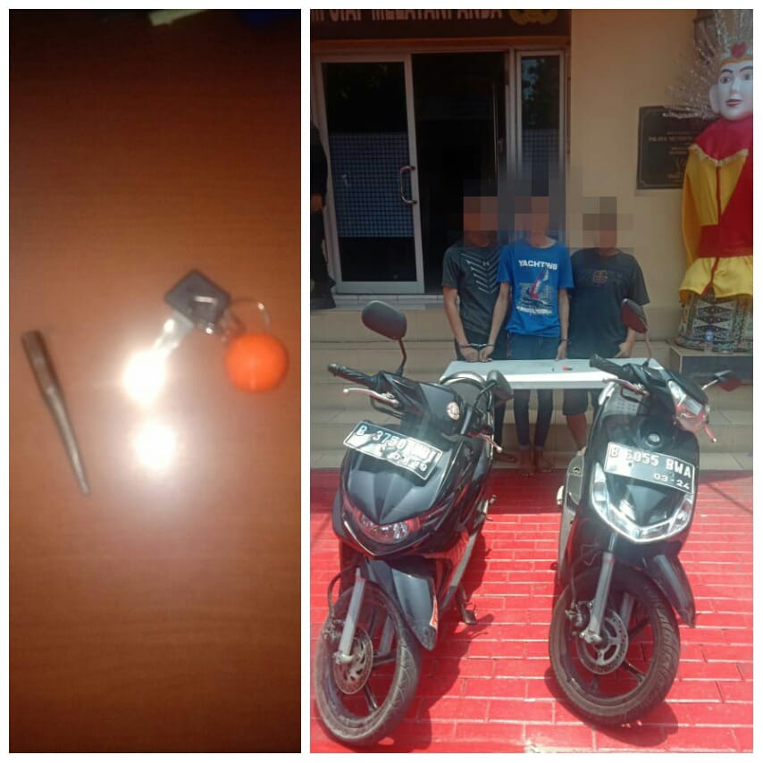 Unit Reskrim Polsek Tanjung Duren, Jakarta Barat, Menangkap Tiga Pelaku Pencurian Motor