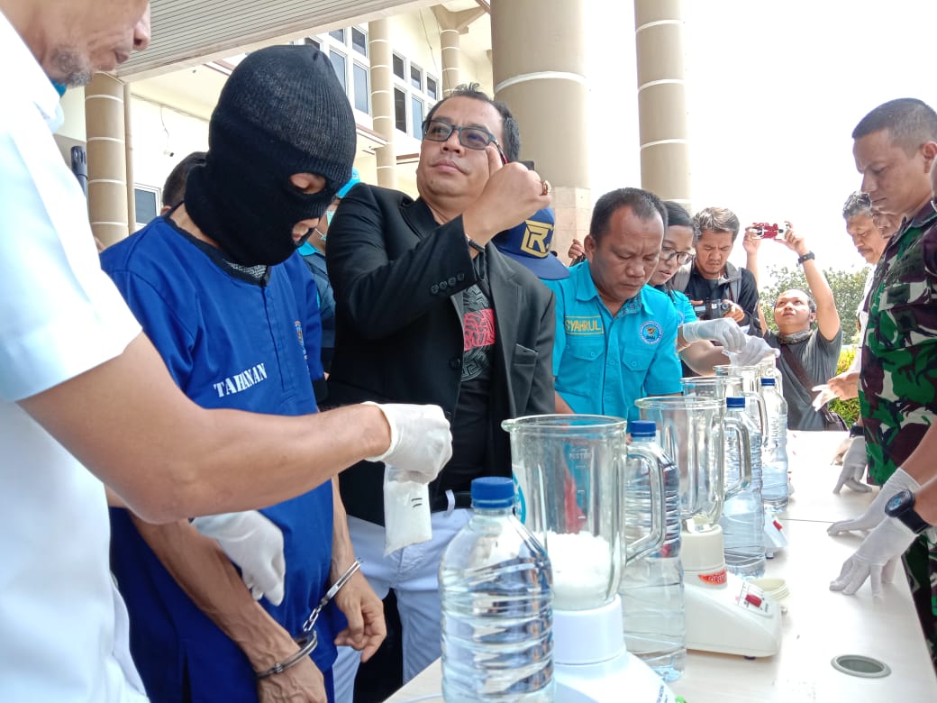 Pemusnahan Barang Bukti Sabu 1.600 Gram Dihadiri Dandim 0413/Bangka kolonel Inf Pujud Sudarmanto