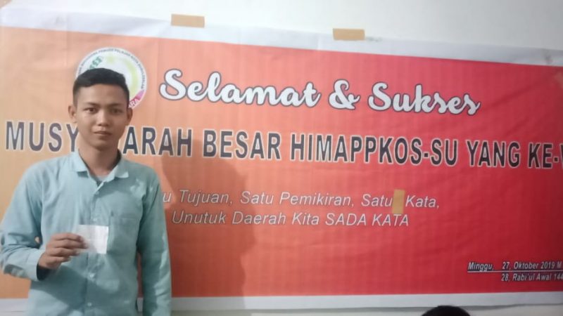 Musliadi Lembong Terpilih Menjadi Ketua Umum HIMAPPKOS-SU Periode 2019-2021