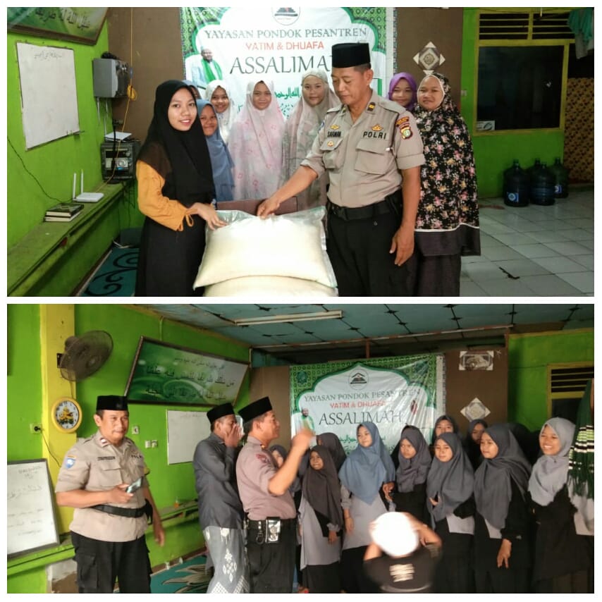 Polsek Ciledug Berikan Santunan Bantuan Sembako ke Anak Yatim Asalimah Jalan Hos Hasyim Ashari