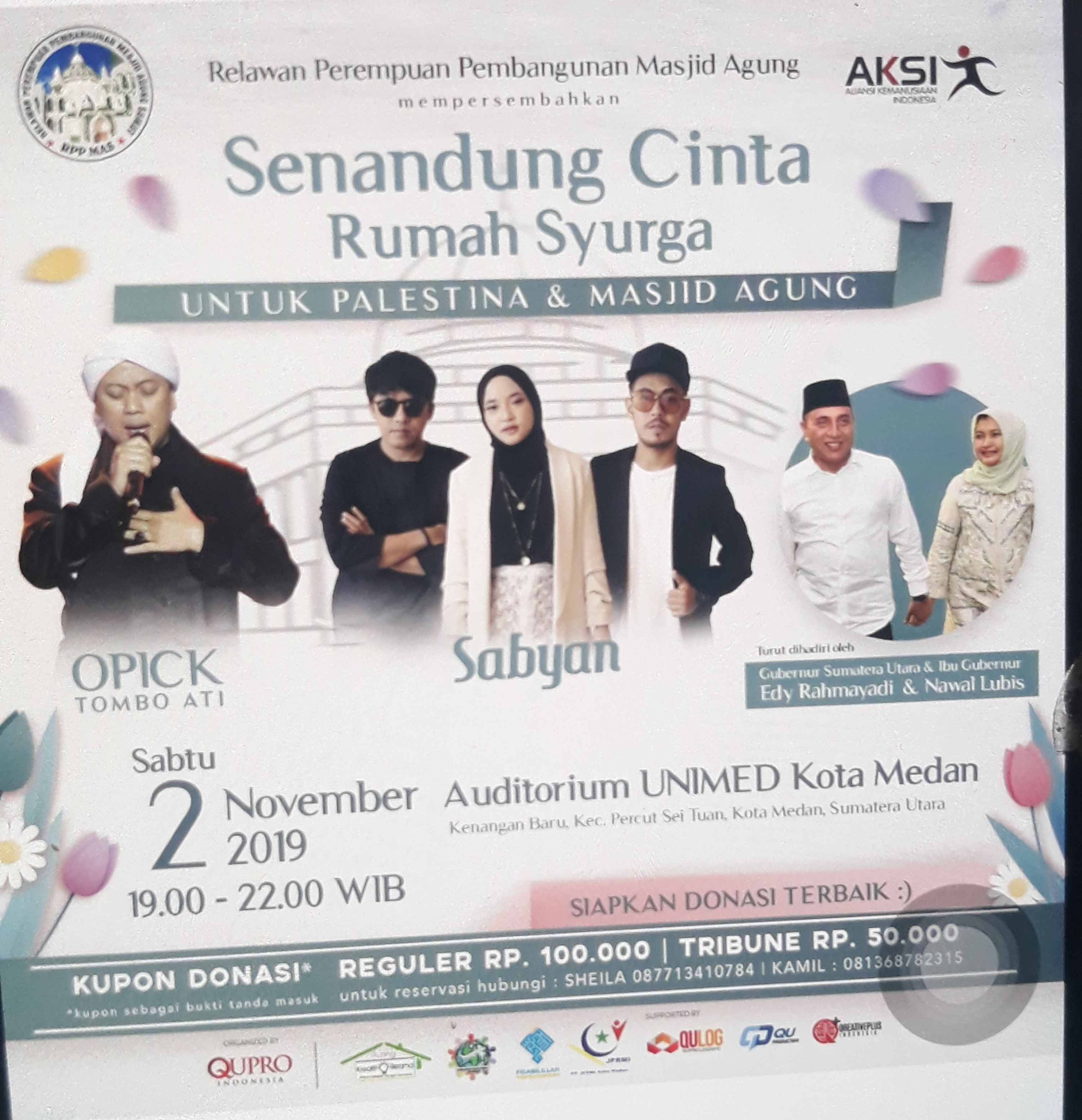 Besok, RPPMAS Buka Konser Amal Bersama Opik & Nisya Sabyan di Gedung Auditorium UNIMED