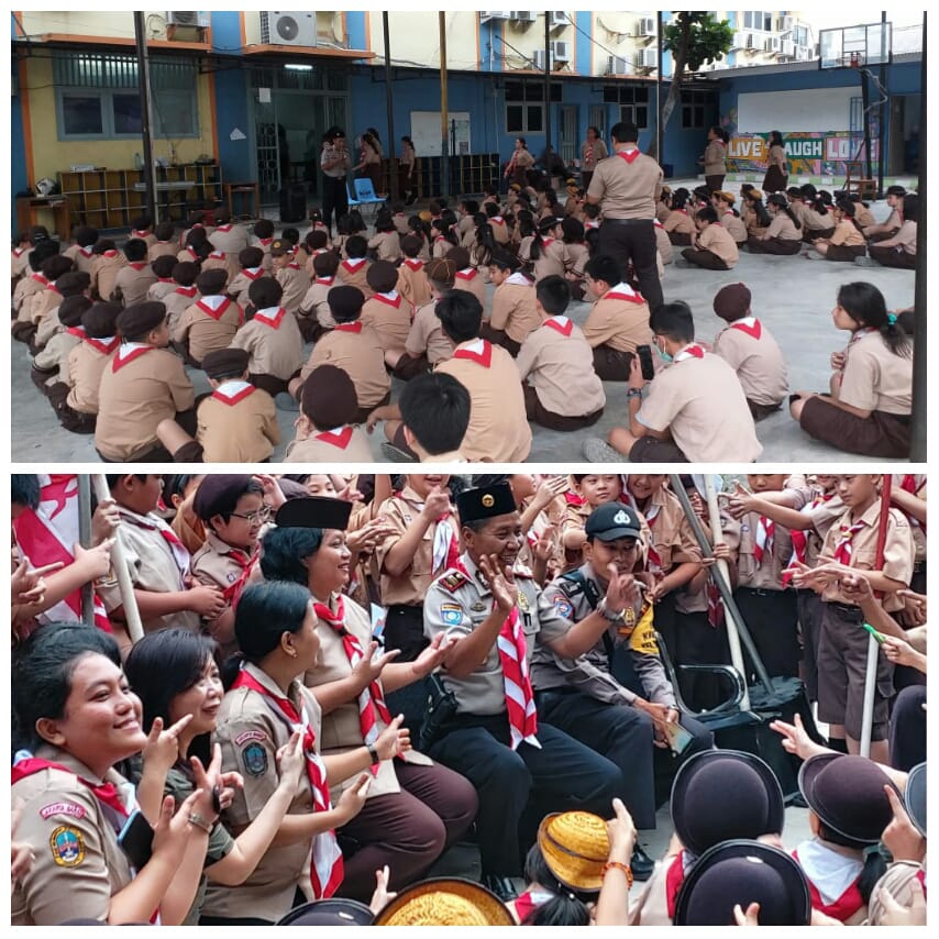 Polsek Cengkareng Beri Penyuluhan Kepada Anak Pramuka SD