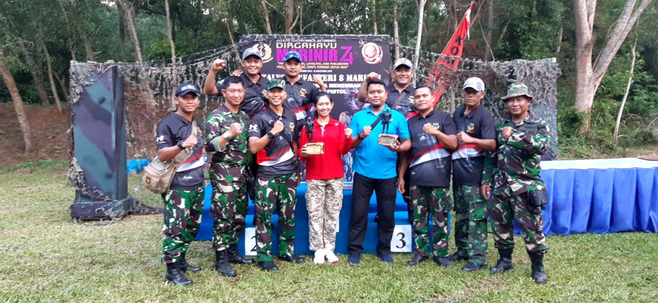 Serka  Natalia, Personel Wara Lanud Soewondo Keluar Sebagai Juara 1 Menembak HUT Marinir ke 74