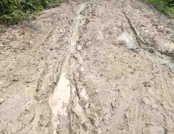 Warga Tagih Janji Rocky Perbaiki Jalan Berlumpur