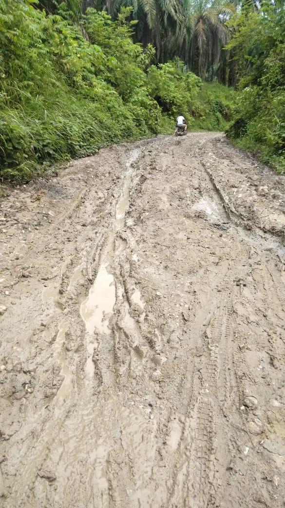 Warga Tagih Janji Rocky Perbaiki Jalan Berlumpur