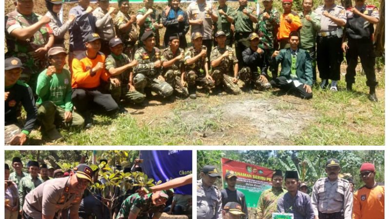 Polres, Kodim 0613 Bersama LPPNU Kab Ciamis  Tanam Seribu Pohon di Pesantren Kabupaten Atas Angin