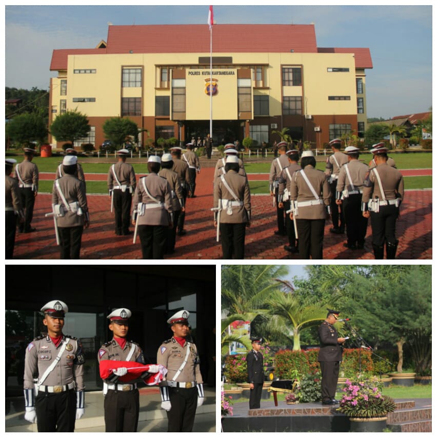 Polres Kukar Melaksanakan Upacara Bendera Peringati Hari Pahlawan