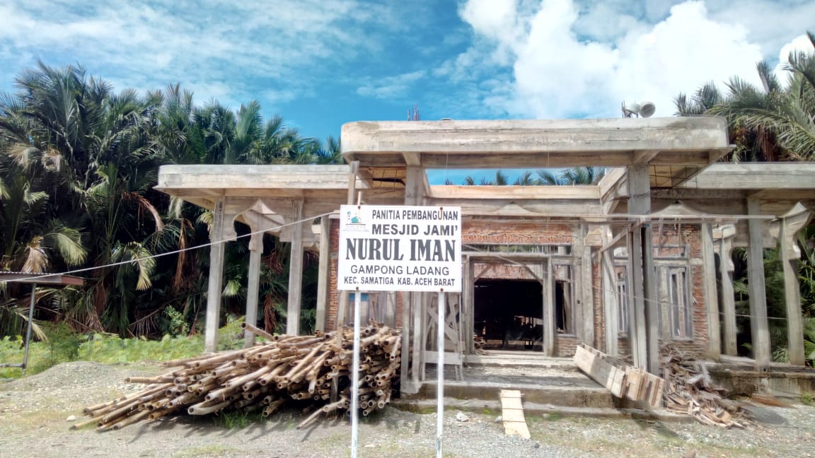 Pembangunan Mesjid Nurul Iman Gampong Ladang Butuh Bantuan