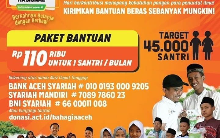 45.000 Santri Akan Terima Bantuan Pangan Dari ACT