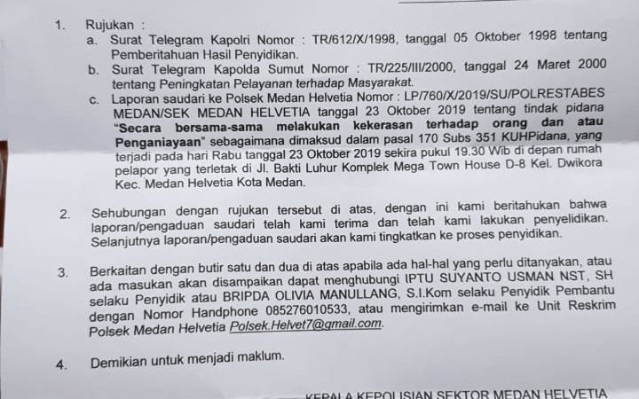 Baru Hitungan Jam Kanit Reskrim Polsek Helvetia Nyatakan Pelaku Penganiayaan Ibu Hamil Sudah di Tahan, Eh Malamnya Pelakunya Pulang