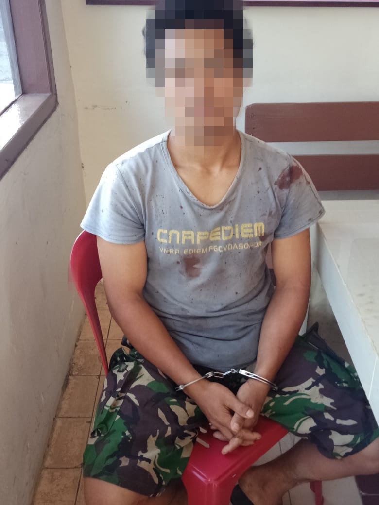 Firman Tua Waruwu Kandaskan Hidup   Junianto Waruwu dengan Parang dan Batu