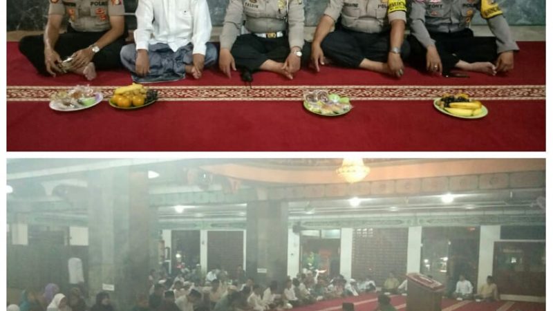 Kapolsek Batu Ceper Bersama Personil Polsek Batu Ceper  Menghadiri Kegiatan Maulid Nabi Muhammad SAW 1441 H di Masid Jami AL Huda