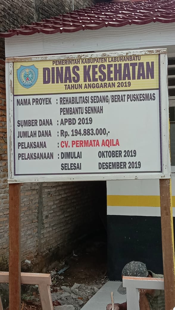Warga Menilai Dana Dari APBD 2019 Untuk Rehab Puskesmas Pembantu Sennah Terlalu Mahal