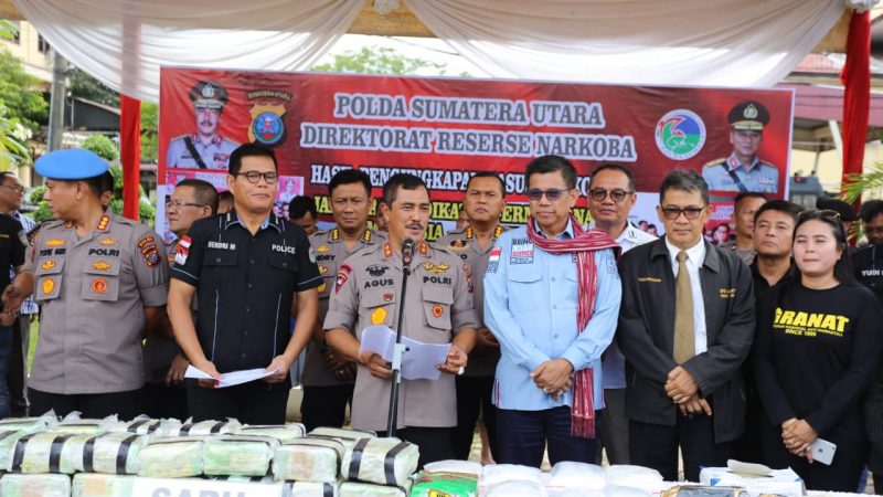 Sebanyak 46.815,2 Gram Sabu, 3.000 Pil Ektacy, Serta 811 Serbuk Ektasy Gagal Beredar di Sumatera Utara