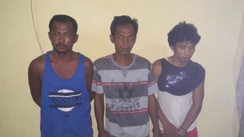 Tiga Pria Menginap di Polsek Pandan Atas Kepemilikan Barang Terlarang