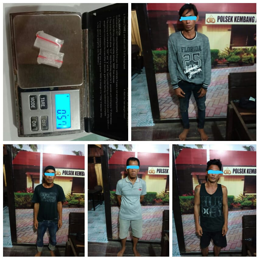 Polsek Kembang Janggut Mengamankan 4 Orang Pelaku Narkoba