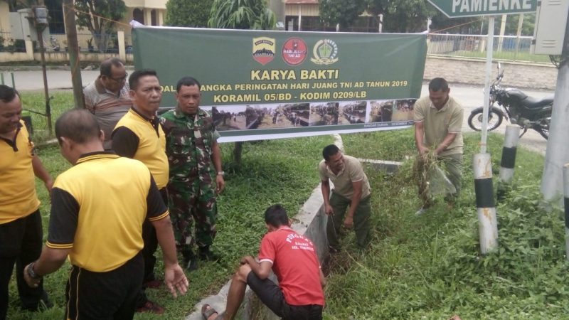 Sambut Hari Juang TNI AD, Kodim 0209/LB Laksanakan Karya Bhakti