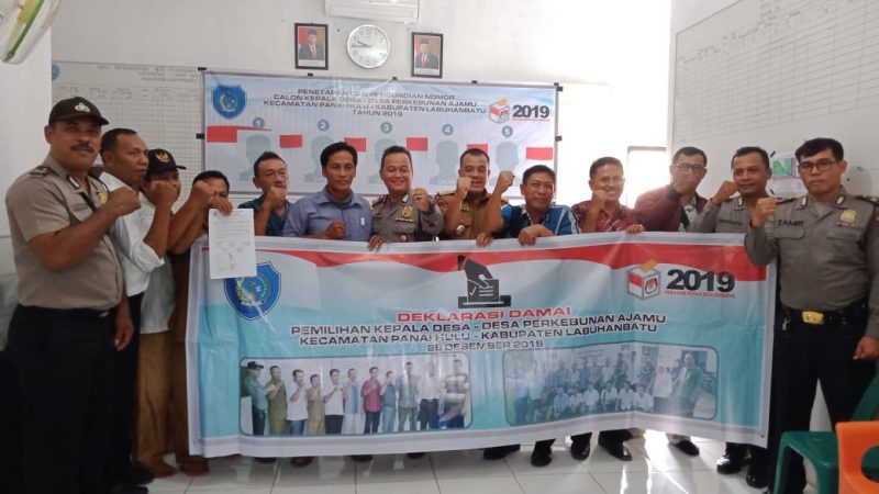 Penetapan Calon Kades Ajamu, Kapolsek Panai Tengah Turut Hadir