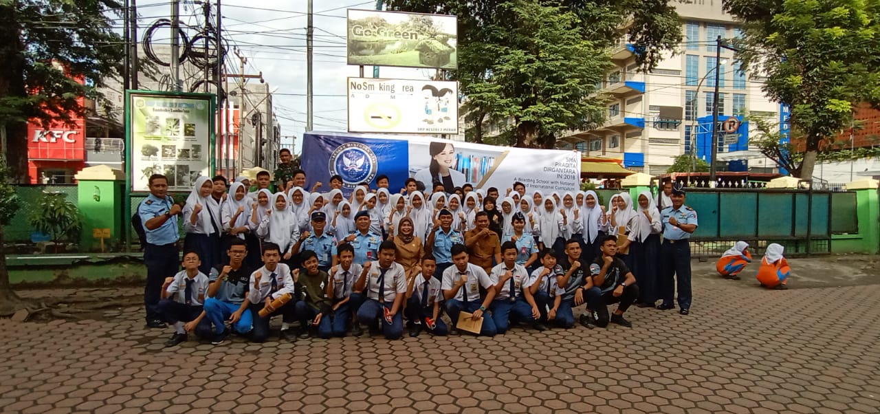 Lanud Soewondo Sosialisasikan SMA Pradita Dirgantara di SMP Negeri 7 Medan