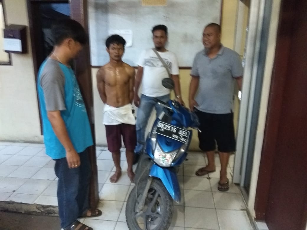Unit Reskrim Polsek Pancur Batu Amankan Tersangka Pencurian Sepeda Motor