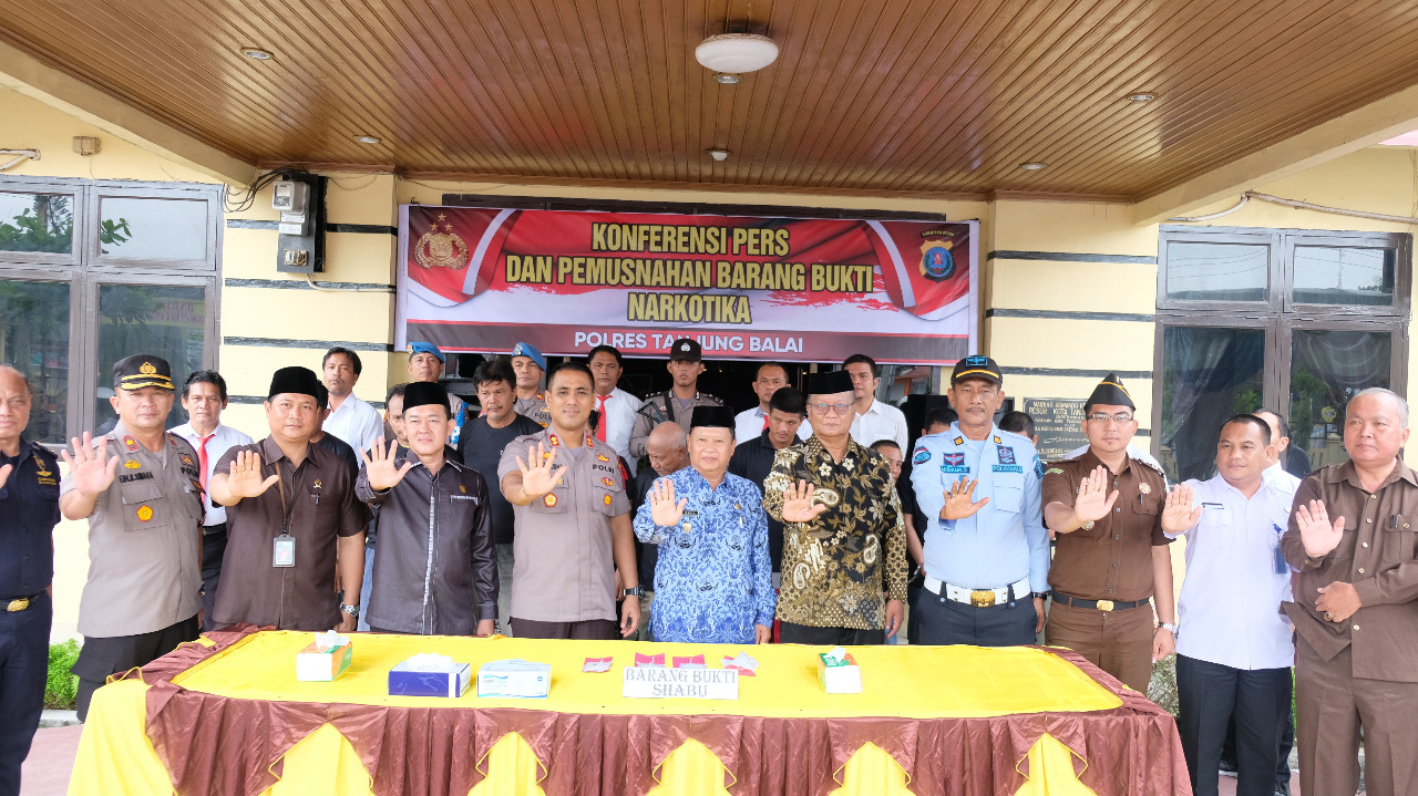 Polres Tj Balai Musnahkan Barbut Narkoba dari 4 TSK